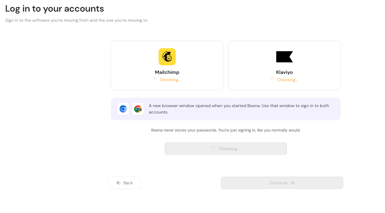 Beena checking login status